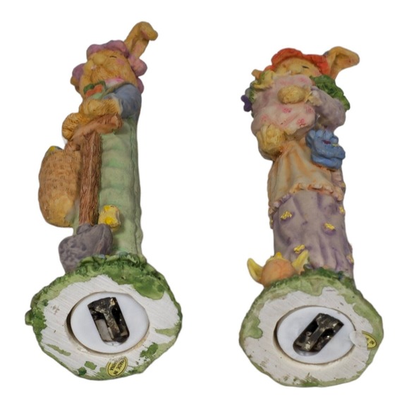 VTG anthropomorphic Easter Bunnies Gardening Shopping Figurines Kitsch Holiday - Picture 4 of 16